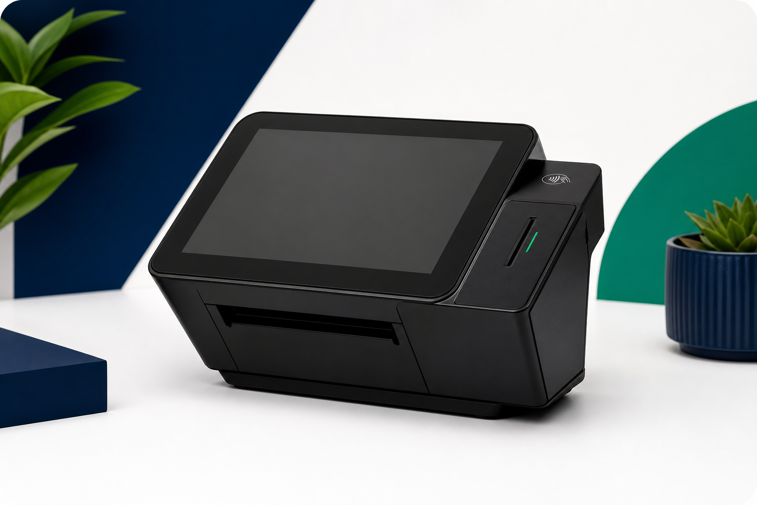 Compact countertop POS terminal similar to Clover Mini