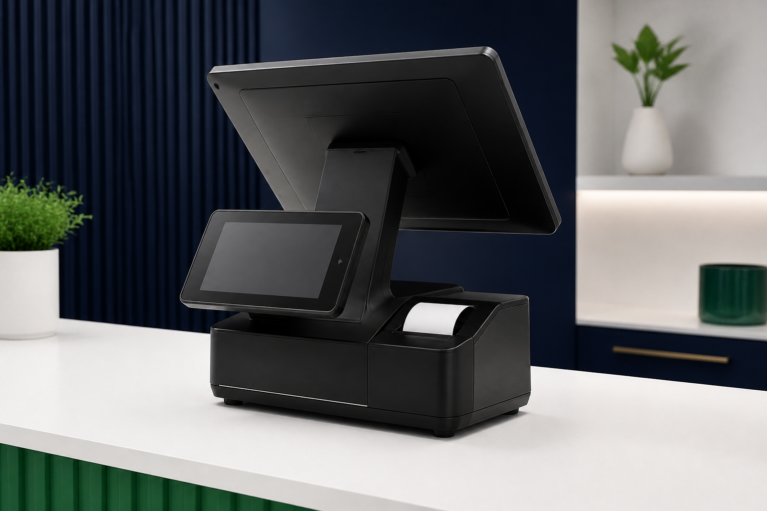 Dual-screen POS register similar to Clover Station Duo